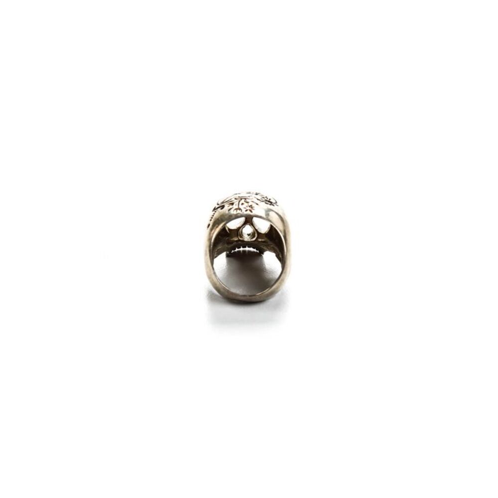 Lydia Couteille Womens Sterling Silver Engraved Skull Ring 19g Size 7 - Picture 3 of 4
